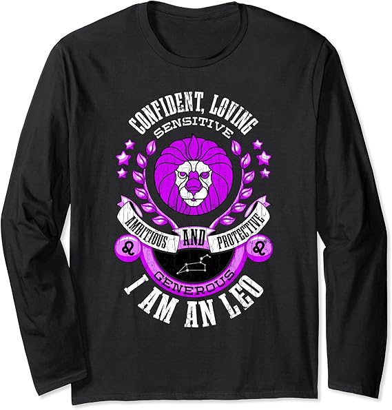I Am A Leo Funny Zodiac Sign Graphic Long Sleeve TShirt Amazon.co.uk